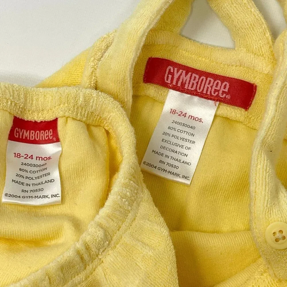 Gymboree Pool Party Yellow Embroidered Terry Dress Vintage 2004 18-24 Months